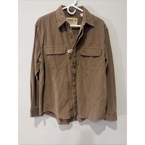 Timberland Shirt Mens Medium Light Brown Corduroy Shacket Button Up Jacket Shirt